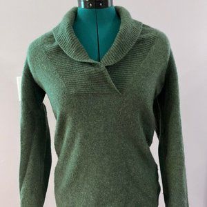 v neck cowl cashmere sweater